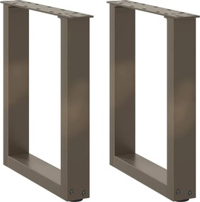 vidaXL Picioare pentru măsuță de cafea în formă de U, 2 buc., oțel natural, 28x(42-43) cm