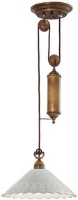 Lustra, Pendul rustic fabricat manual diametru 40cm Fiori di Pizzo 065.12.OC