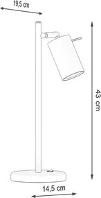 Veioză albă din metal (înălțime 43 cm) Etna – Sollux