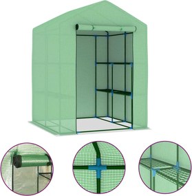 vidaXL Seră cu rafturi, 143 x 143 x 195 cm, oțel