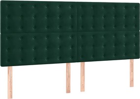 vidaXL Tăblie de pat verde închis 180x5x118/128 cm catifea