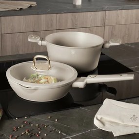 BerlingerHaus Cratiță cu suprafață din titan și capac Sahara 24 cm, 24 cm
