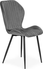 Set de 4 scaune din piele de căprioară gri scaun