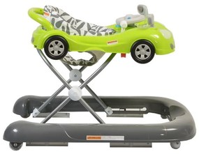 Premergator Reglabil in 3 Trepte NOVOKIDS™ Super Car , roti silentioase, Masinuta, Pliabil, 8 Roti, Cu Melodii si lumini, Cu Volan, Verde