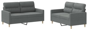 3201601 vidaXL Set de canapele cu perne, 2 piese, gri închis, textil