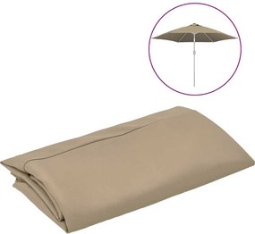 vidaXL Pânză de schimb umbrelă de soare de exterior gri taupe 300 cm