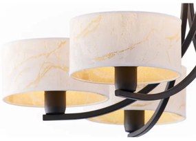 Jupiter 2105 - Candelabru suspendat pe lanț ARTHUR 6xE27/15W/230V alb/negru/decor marmură