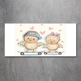 Tablou acrilic Păsări pe un skateboard