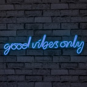 Decoratiune luminoasa LED de perete Good Vibes Only Albastru 76x19x2 cm