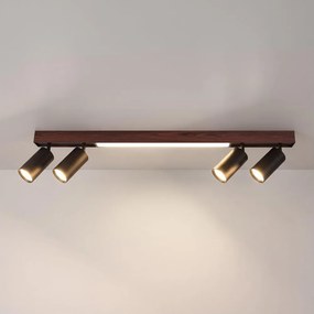 Brilagi - Spot LED SELE 4xGU10/30W/230V + LED/20W negru/decor stejar