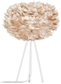 Abajur modern cu pene de gasca EOS maro deschis, 45cm