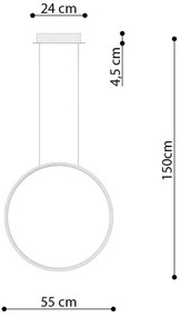 Lustră LED pe cablu RIO LED/30W/230V CRI90 3000K d. 55 cm auriu Thoro TH.220