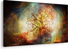 Tablou abstract cu copac (90x60 cm)