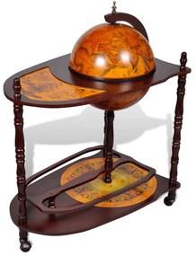 vidaXL Bar tip glob pământesc pentru vin, lemn eucalipt, independent