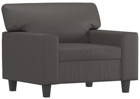 349002 vidaXL Canapea de o persoană, gri, 60 cm, piele ecologică