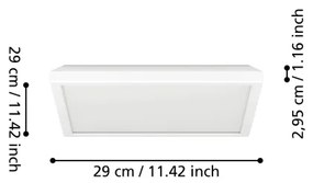 Plafonieră LED RGBW dimabilă de exterior Eglo 901474 ROVITO-Z 13,4W/230V 29x29cm IP44 alb
