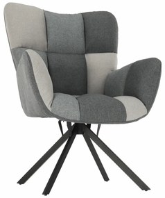 Fotoliu de design rotativ, patchwork/negru, KOMODO