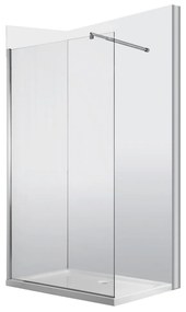 Set paravan dus walk-in 90x200 cm sticla securizata crom Deante cu bara, para dus si furtun, Grohe New Tempesta 110 si baterie dus Cersanit Suaro