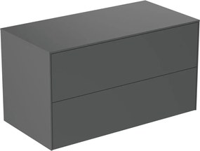 Dulap baza suspendat Ideal Standard Atelier Conca antracit mat 2 sertare cu blat 100 cm