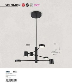 Lustra design industrial cu 6 spoturi LED SOLOMON 6355 RX