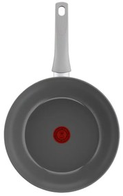 Tigaie wok Tefal C4241943 Renew+, 28 cm, Acoperire ceramica, Thermo-Signal, Thermo-Fusion, Thermo-Spot, Inductie, Gri