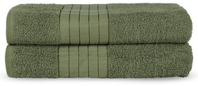 Prosoape verde-închis 2 buc. din bumbac din frotir 70x140 cm – Good Morning