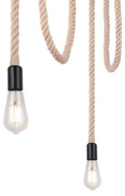 Lustra cu 3 pendule design industrial ULLEU negru, maro