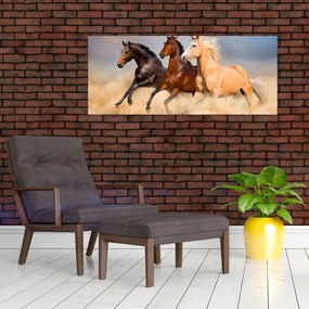 Tablou - Cai sălbatici (120x50 cm)