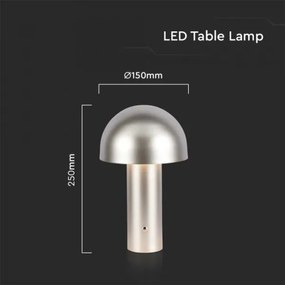 Lampă LED de birou reglabilă, reîncărcabilă, 1W, 5V, 3000-6000K, 1800 mAh, aurie