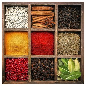 Tablou din sticlă 30x30 cm Spices Box – Styler