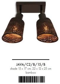 Plafoniera eco din bambus Java 2-Shade bl/15x17, bl