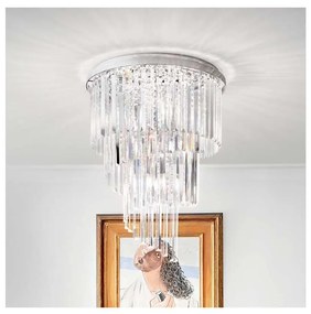 Lustră de cristal aplicată Ideal Lux CARLTON 12xE14/40W/230V crom