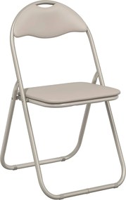 vidaXL Scaun pliant 8 pcs Nisipiu 48 x 43,5 x 81 cm Piele artificială