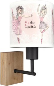 Brilagi - Aplică de perete BOBO WOOD 1xE27/25W/230V stejar/negru/alb/roz/balerine
