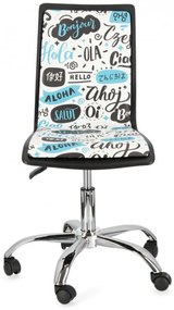 Scaun de birou ajustabil multicolor din piele ecologica si metal, Young Hello Bizzotto