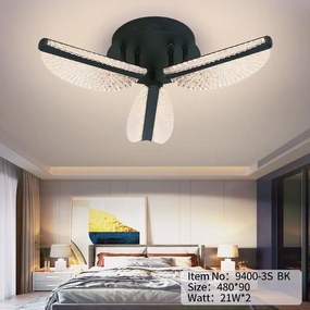 Lustră LED cu telecomandă – Cod 9400-3 BK (21×2W)