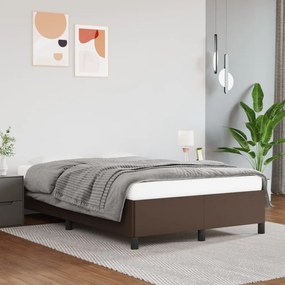 347242 vidaXL Cadru de pat, maro, 120x200 cm, piele ecologică