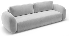 Canapea gri deschis extensibilă/cu spațiu de depozitare cu tapițerie din catifea 262 cm Tonale – Cosmopolitan Design