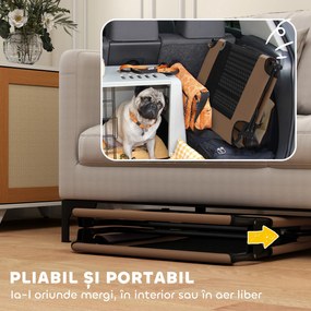 PawHut Pat Pliabil pentru Câini Mari cu Țesătură Tip Plasă, 107x61x20cm, Maro | Aosom Romania