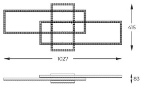 Plafonieră LED Zuma Line MX7907-3B-3BT ERVI LED/52W/230V 2700-6000K negru