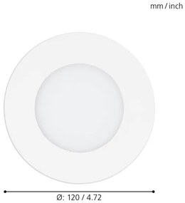 Eglo 98212 - Spot încastrat LED reglabil FUEVA-A, 5W, 230V, cu telecomandă