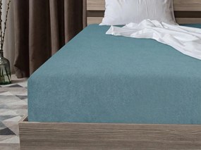 Cearsaf cu elastic din fleece MOLTON petrol 180 x 200 cm