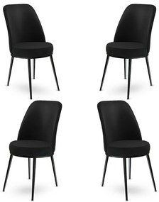 Set de scaune de sufragerie Dexa Black, 4 buc.