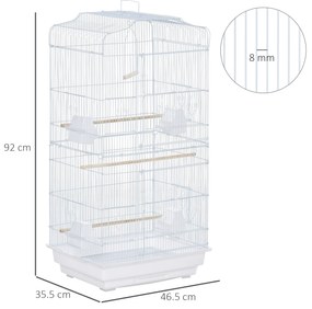 PawHut Cusca Albă pentru Păsări, Spațioasă, cu Accesorii Incluse, 46.5x35.5x92cm | Aosom Romania