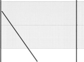 vidaXL Stâlp de gard. Gri 25 x 1,6 m (plasă de 12 x 12 mm) Oțel și PVC