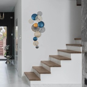 Decoratiune de perete Metal Enzo, Multicolor, 8x42x90 cm