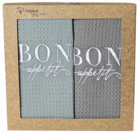 Prosoape de bucătărie waffle brodate cu motiv – Set de 2 bucăți