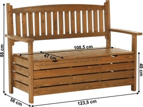 Bancă de grădină, maro, 123,5 cm, DILKA