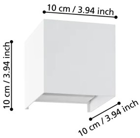 Aplică LED Eglo 901051 VALMONTONE 2xLED/1,5W/230V 3000K alb