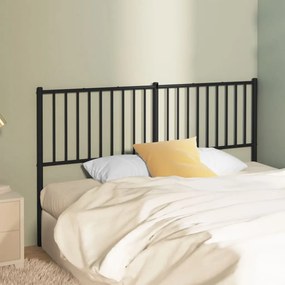 vidaXL Tăblie de pat metalică, negru, 160 cm